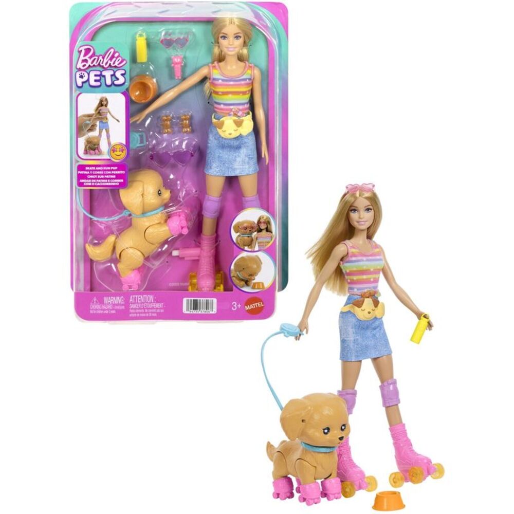 Barbie Pets Skate & Run Pup Blonde Doll with Puppy COLLECTIBLES